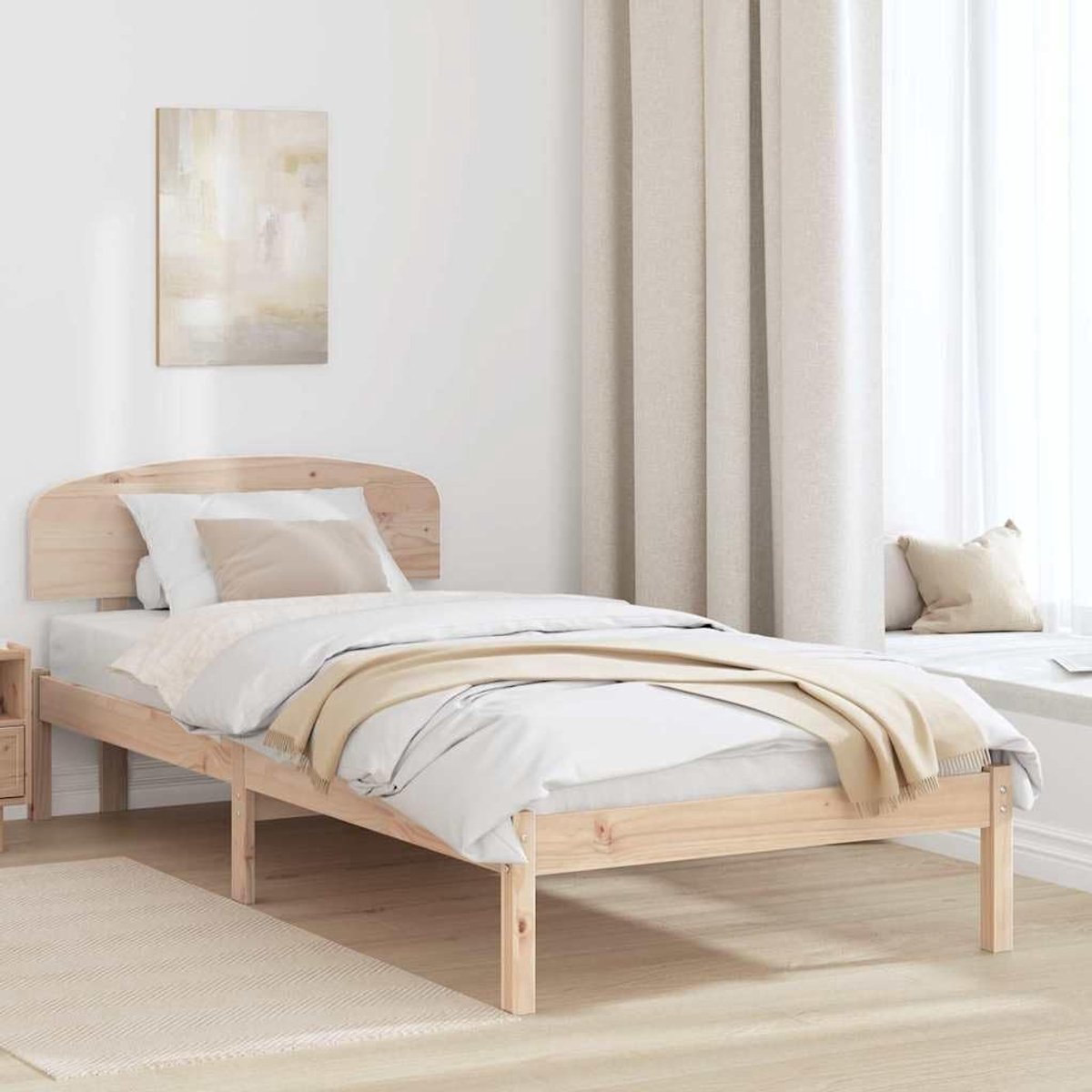 Grenenhout modern hoofdbord 100x200 cm naturel