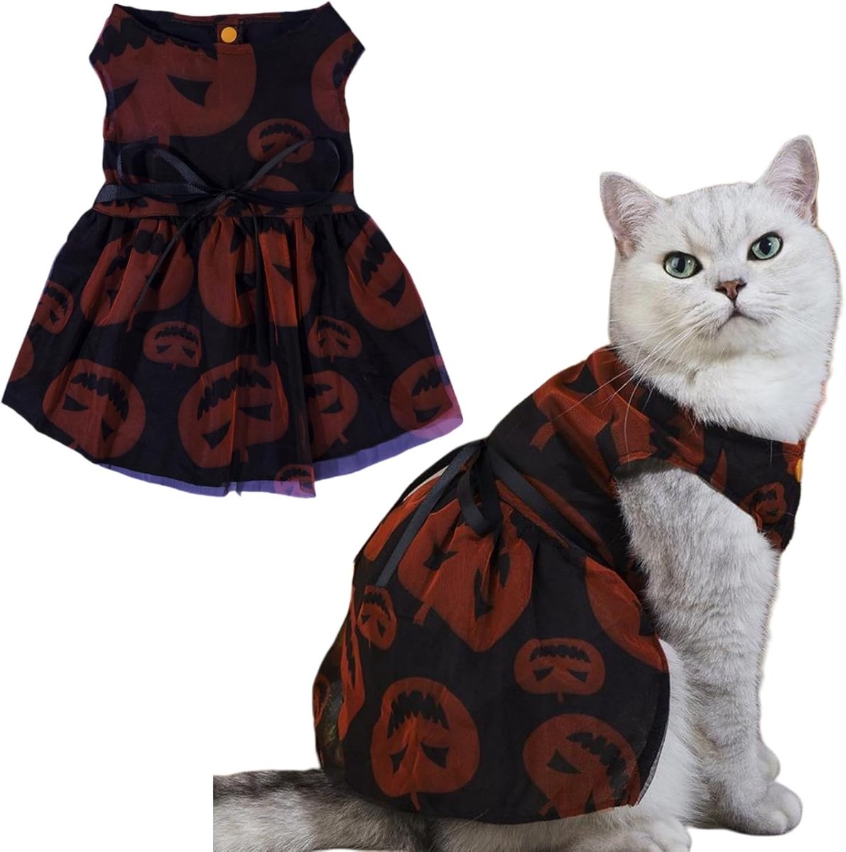 hondenjurk puppy tule jurk hondje tutu rok hondenkleding voor kleine middelgrote honden meisje kat jurk kleding huisdier outfits voor bruiloft verjaardagsfeestje kostuum (pompoen