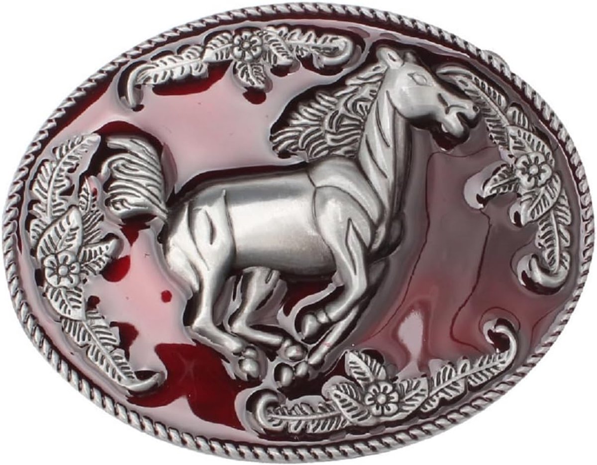 Riem Gesp Lopend Paard voor Mannen Riem Gesp Rood Paard Krijger Cowboy Punk Galopieren Dier Sieraden voor Mannen