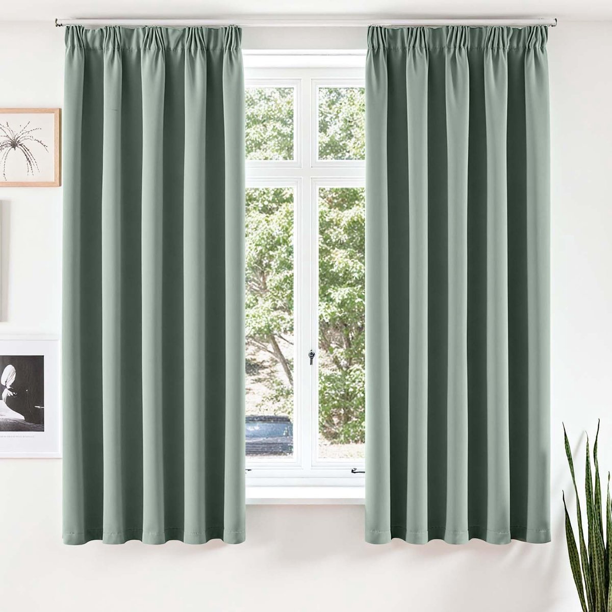 Ondoorzichtige gordijnen met plooiband, H 175 x B 140 cm, set van 2 verduisteringsgordijnen, raamdecoratie, verduisteringsgordijnen, slaapkamer, woonkamer, modern, overgordijnen, gordijn met