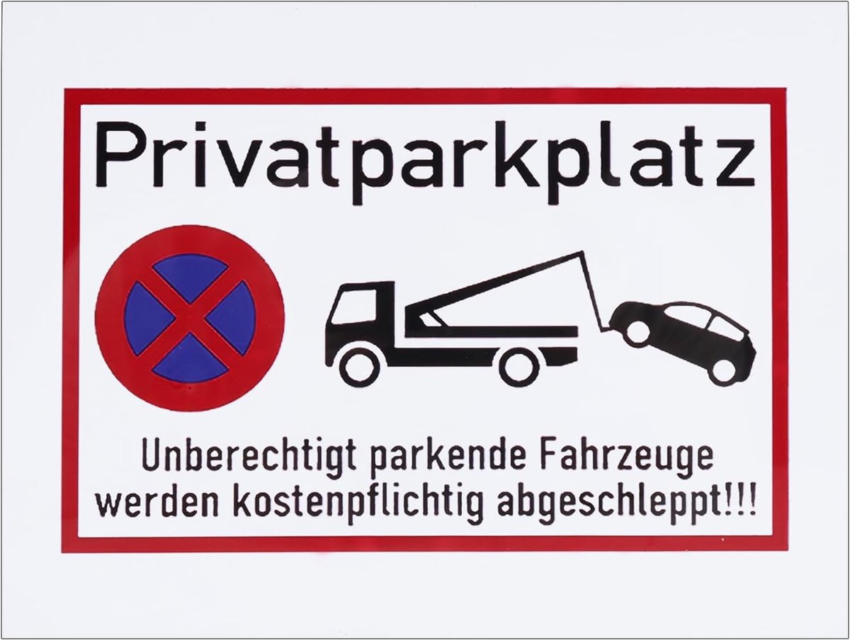 15 x 20 cm, van aluminium, reflecterend parkeerplaatbord met eigen kenteken, uv-bestendig, waterbestendig, roestvrij, met boorgaten, voor privéterrein, zonder palen