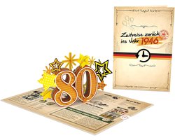 Papercrush Pop-upkaart "Terug in het jaar 1946", 3D-verjaardagskaart voor