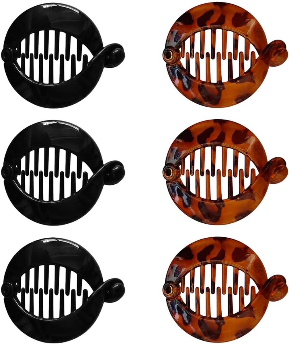 6 stuks bananenclips, haarclips meisjes dik haar, haar banaan haarclip vintage bananenclip kleine Franse bananen clincher paardenstaart houder clip voor dunne fijne dikke krullen