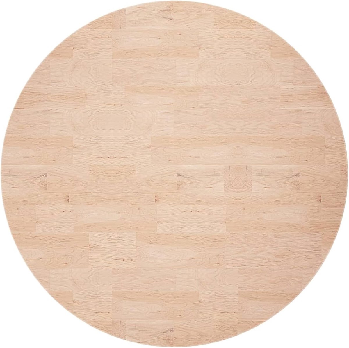 Tafelblad, rond, van eikenhout, onbehandeld, Ø 80 x 4 cm, werkblad voor keuken, eettafel, bartafel, houten plaat, ronde plaat, plank
