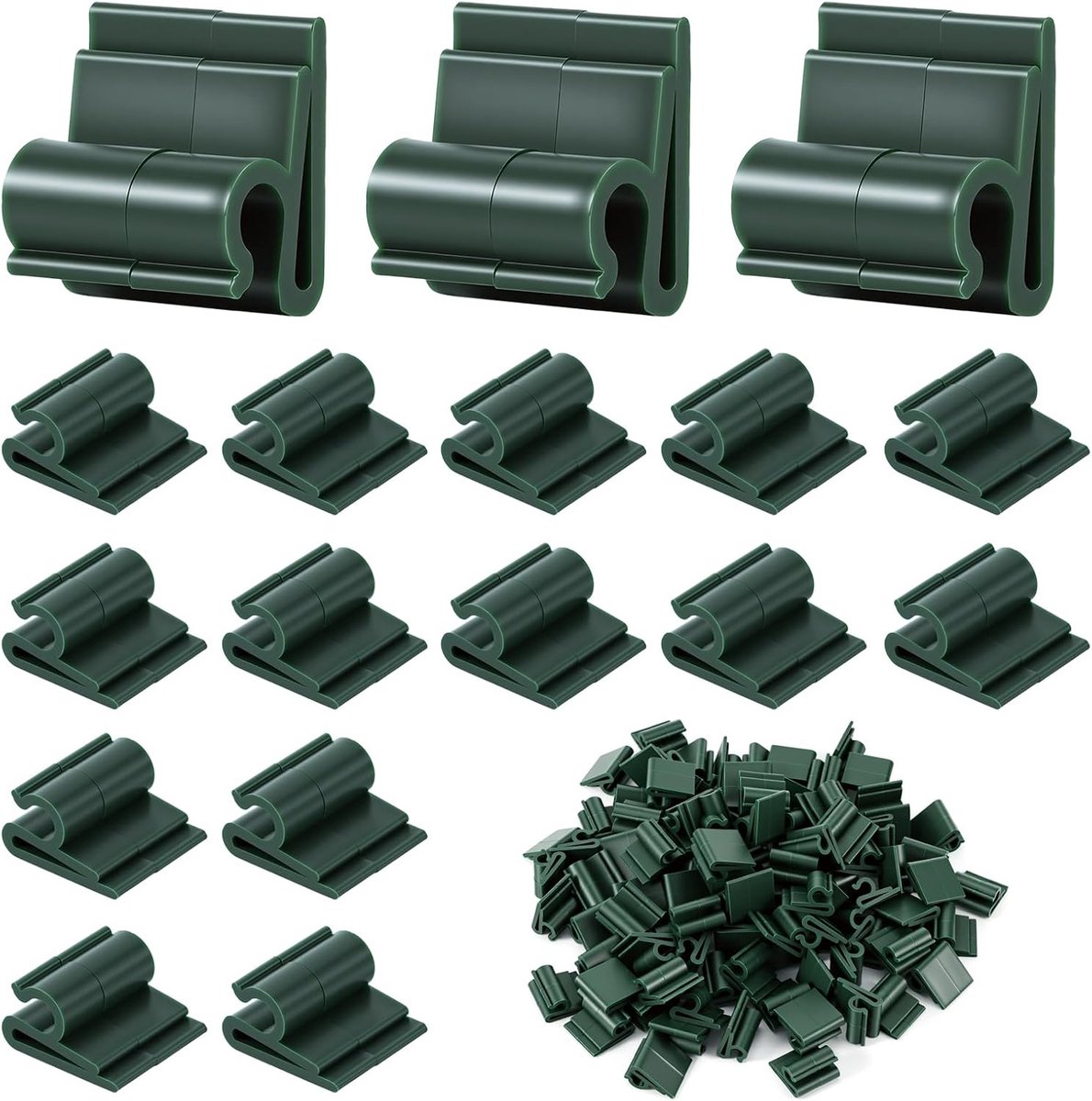 100 stuks bevestigingsclips voor zichtwerende strips, pvc hekclips, groen