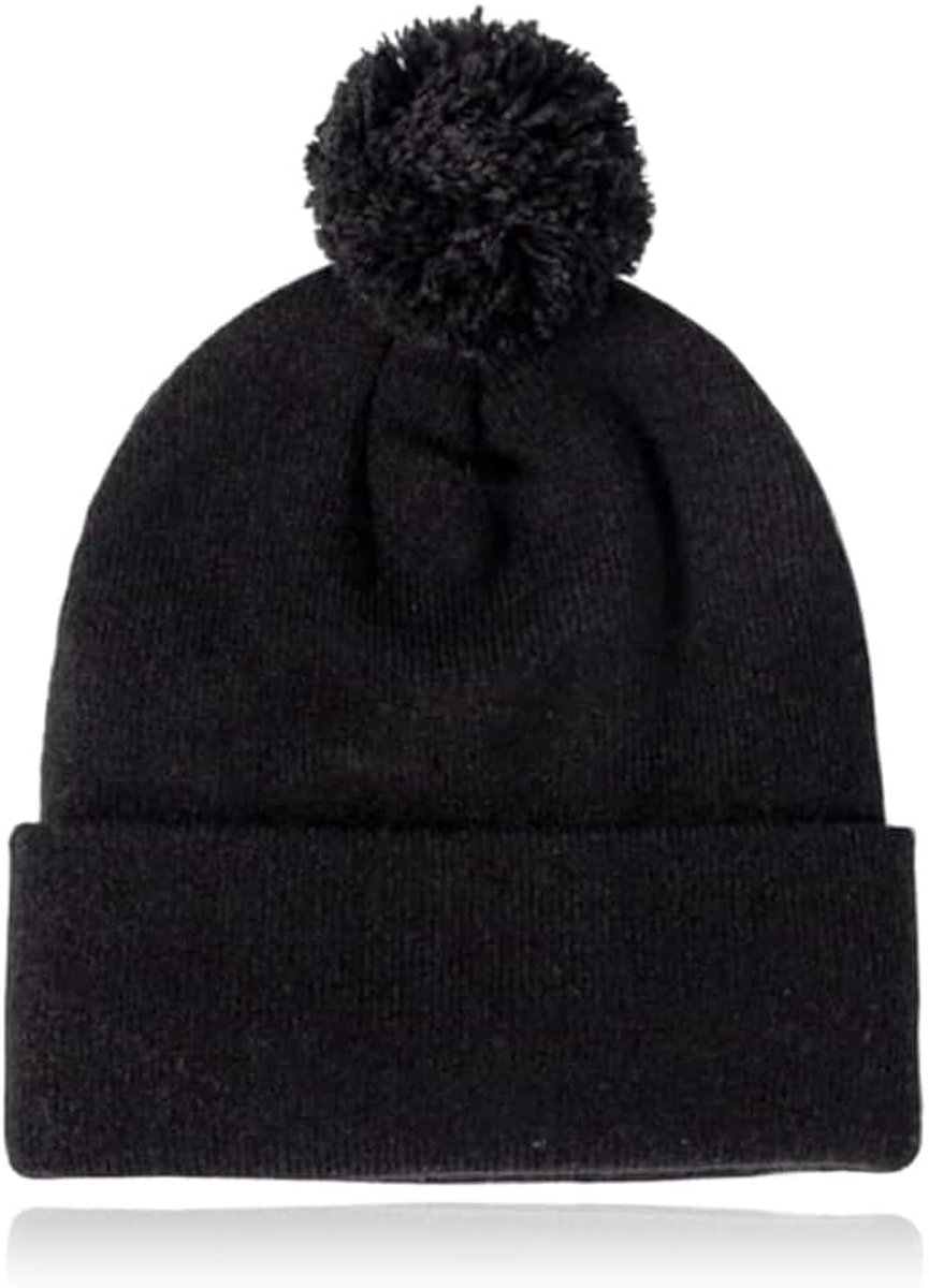 Muts met Pompon in Zwart - Maat S/M