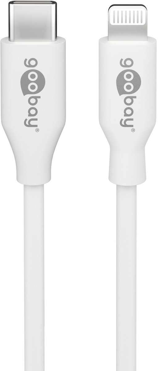 Image of Goobay Lightning laad- en datakabel van 0,5 m, 27 W, 3 A, MFi, wit