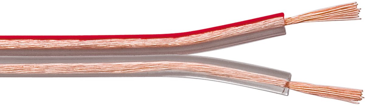 Goobay Luidsprekerkabel transparant, 25 m rol, doorsnede 2 x 0,5 mm²