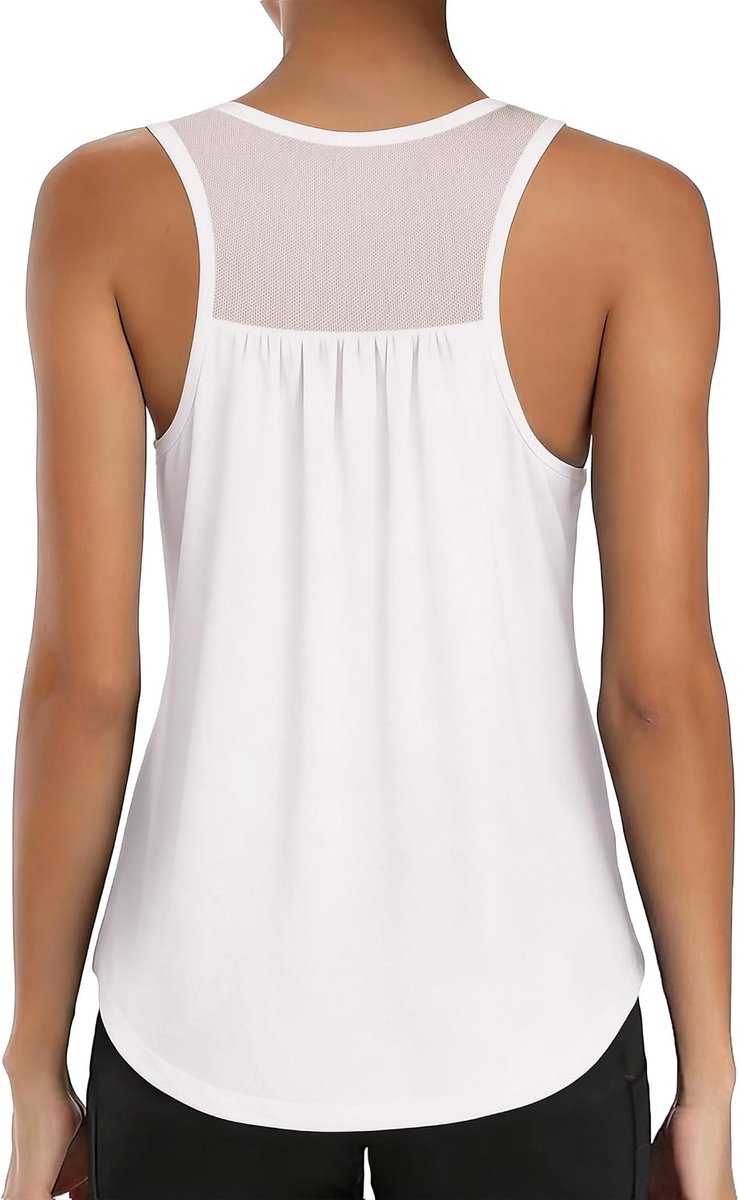 Sporttop voor dames, mouwloos, hardlopen, fitness, tanktop, licht, mesh-rug, T-shirt, ronde hals, yoga, shirt voor dames, S-3XL