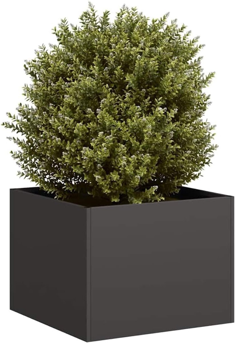 Zwart, 40 x 40 x 30 cm, van koudgewalst staal, voor tuin, balkon en terras