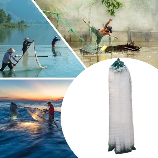Visnet voor roofvissen - enkellaags branchiale net met hoge sterkte | visnet, voor gebruik in zout water, kajak, onderzoek, boot, strand, aquarium en vijver — afbeelding 4
