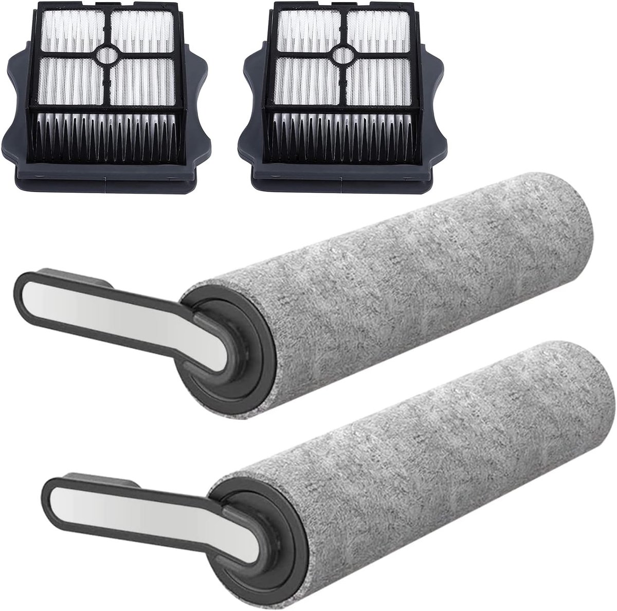 Accessoireset voor Tineco Floor One S5 / S5 PRO 2 batterij nat-droog stofzuiger, vervangende onderdelen, inclusief 2 borstelrollen, 2 HEPA-filters (S5)