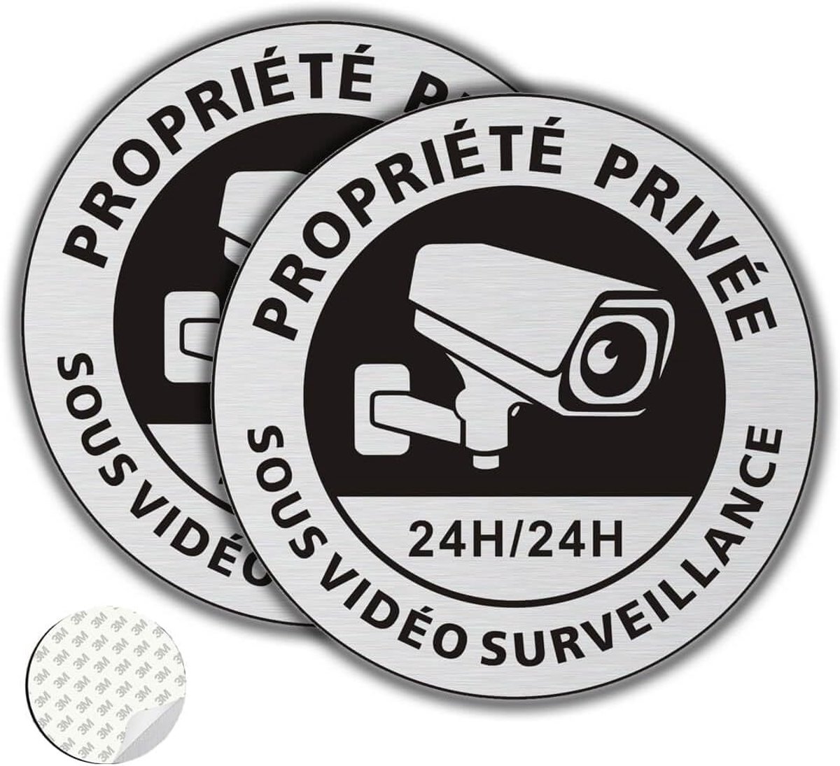 Paneel voor privébezit, videobewaking, geborsteld aluminium, φ167 mm, 2 stuks, videobewaking, paneel, camera, bewaking, zelfklevend