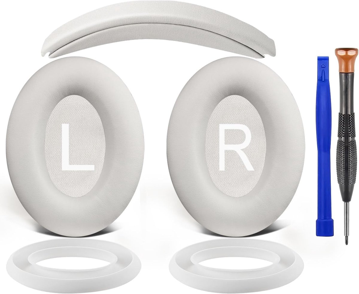 Vervangingskit voor Bose QC45/QC35/QC SE - Comfortabele oorkussens en hoofdband in Wit Rook