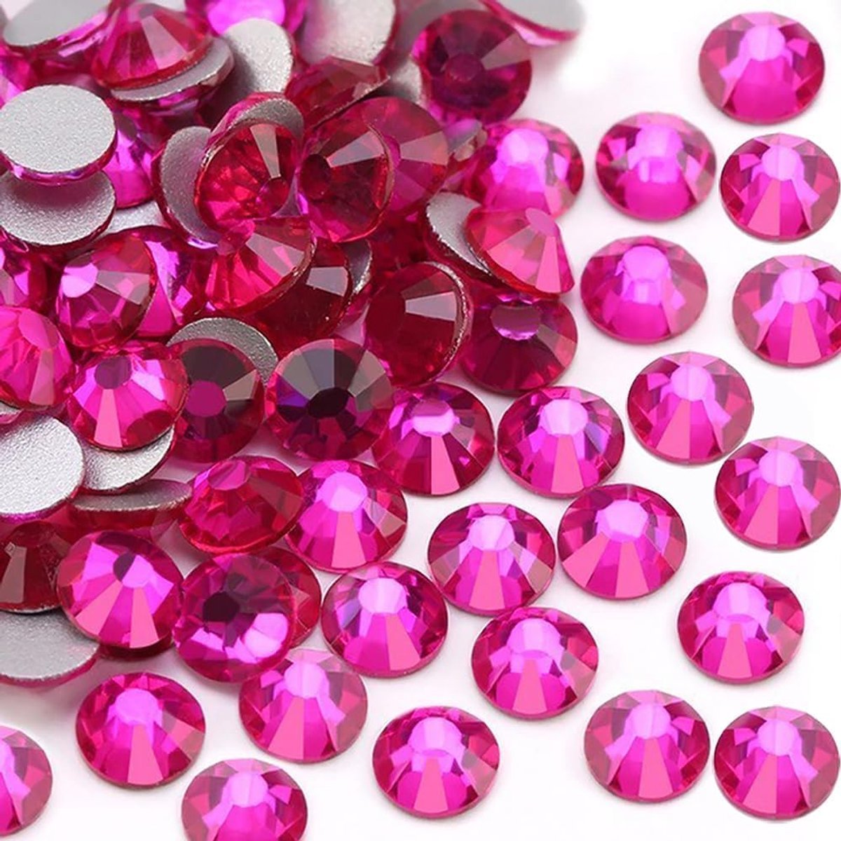 Steentjes platte achterkant strass niet-hotfix glazen edelstenen voor nail art, kleding, telefoonhoesjes, schoenen en doe-het-zelf ambachten 4,0 mm, SS16/1440 stuks, Peach