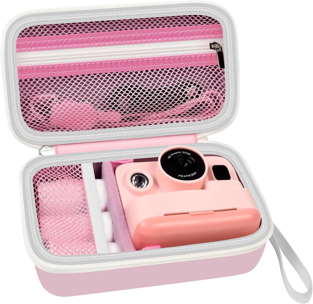 Compatibel met DYLANTO voor Anchioo voor ESOXOFFORE voor YTETCN voor WEEFUN voor GKTZ instant afdrukcamera, kindercameraopslag voor accessoires (alleen doos), roze, 7.28 x 4.33 x