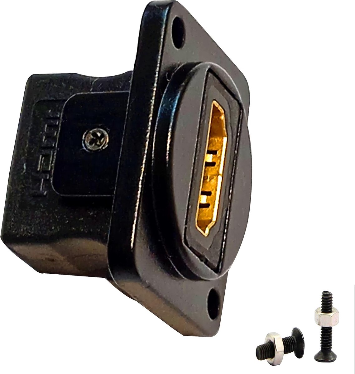 HDMI Rechte D Type Panel Mount Adapter Connector Extender Socket Serie D-Type HDMI Koppeling Vrouwelijke naar Vrouwelijke Glod Plated Connector met Schroeven