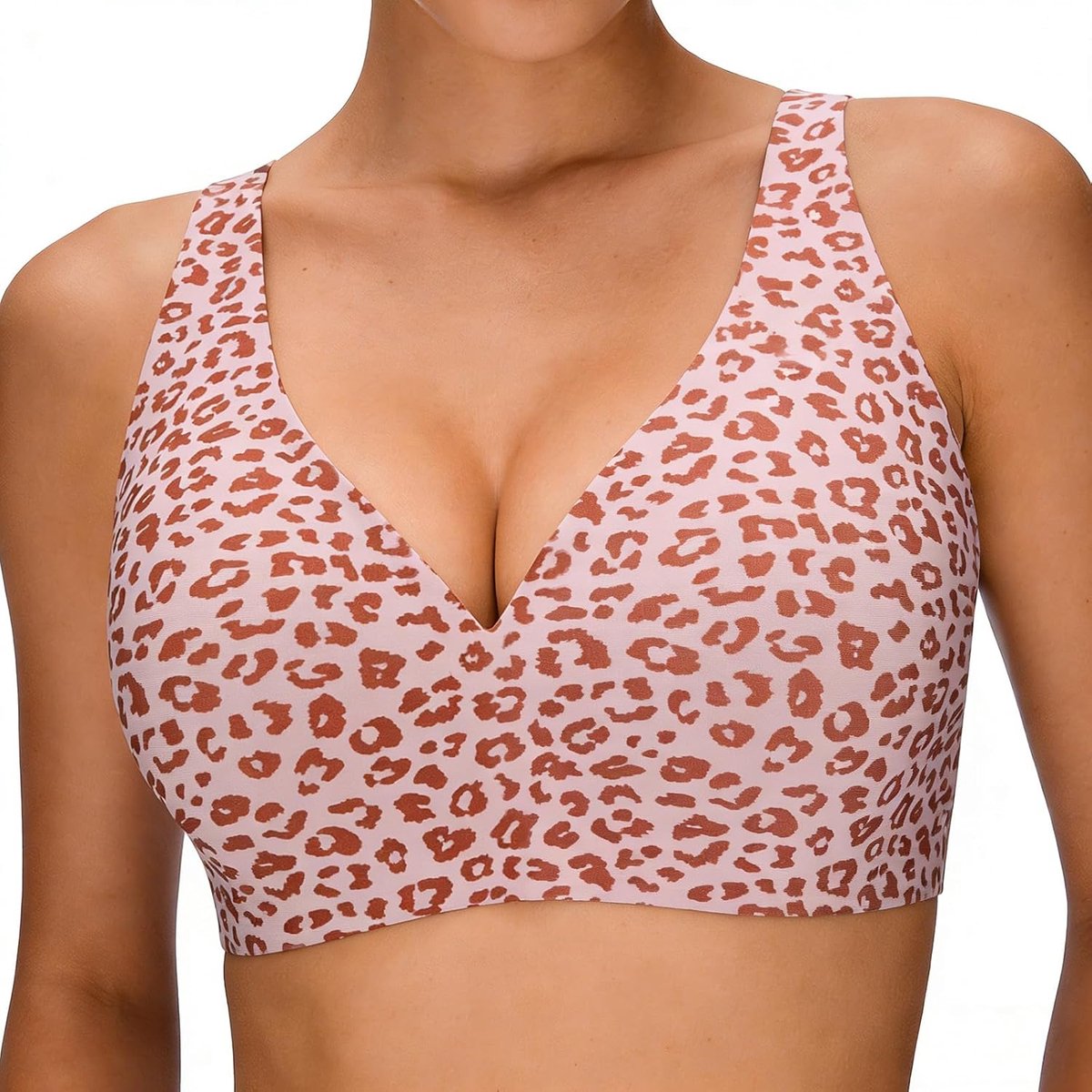 Jelly BH, full cup luipaardprint beha Comfort Sleep Jelly Push Up BH Naadloos Geen Onder Draadloze BH's voor Vrouwen UK Everyday T-shirt BH's