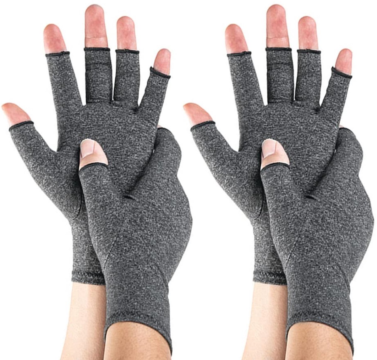 Handschoenen 2 paar vingerloze compressiehandschoenen voor vrouwen en mannen Handondersteuning Ziekte van Raynaud Verlichting Ademend Autorijden Keukenwerk Dagelijks