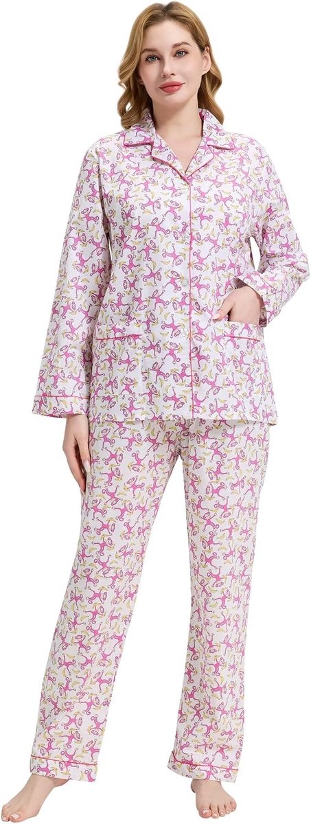 katoenen flanellen pyjama voor vrouwen 100% katoen flanel pyjama set zachte PJS gezellige dames loungewear