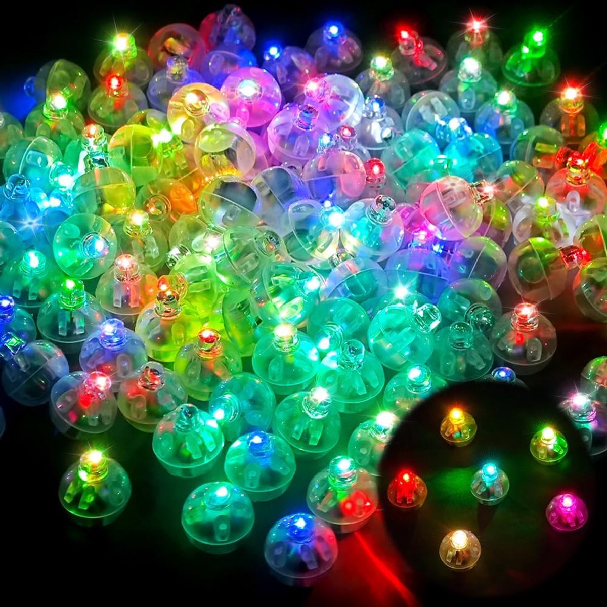 120 stuks mini ronde led-ballonnen, Halloween, Kerstmis