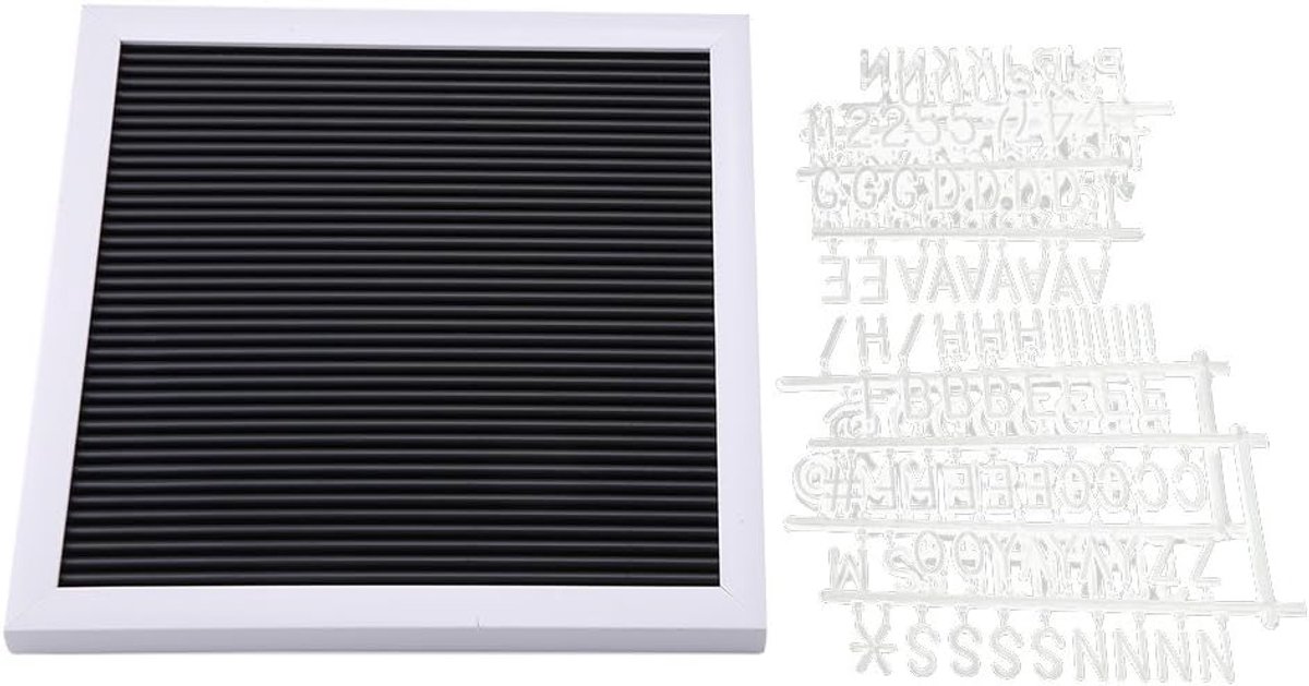 vilten briefbordset, briefletterbord woordbord DIY letters bord Home Room Decor(Wit frame)