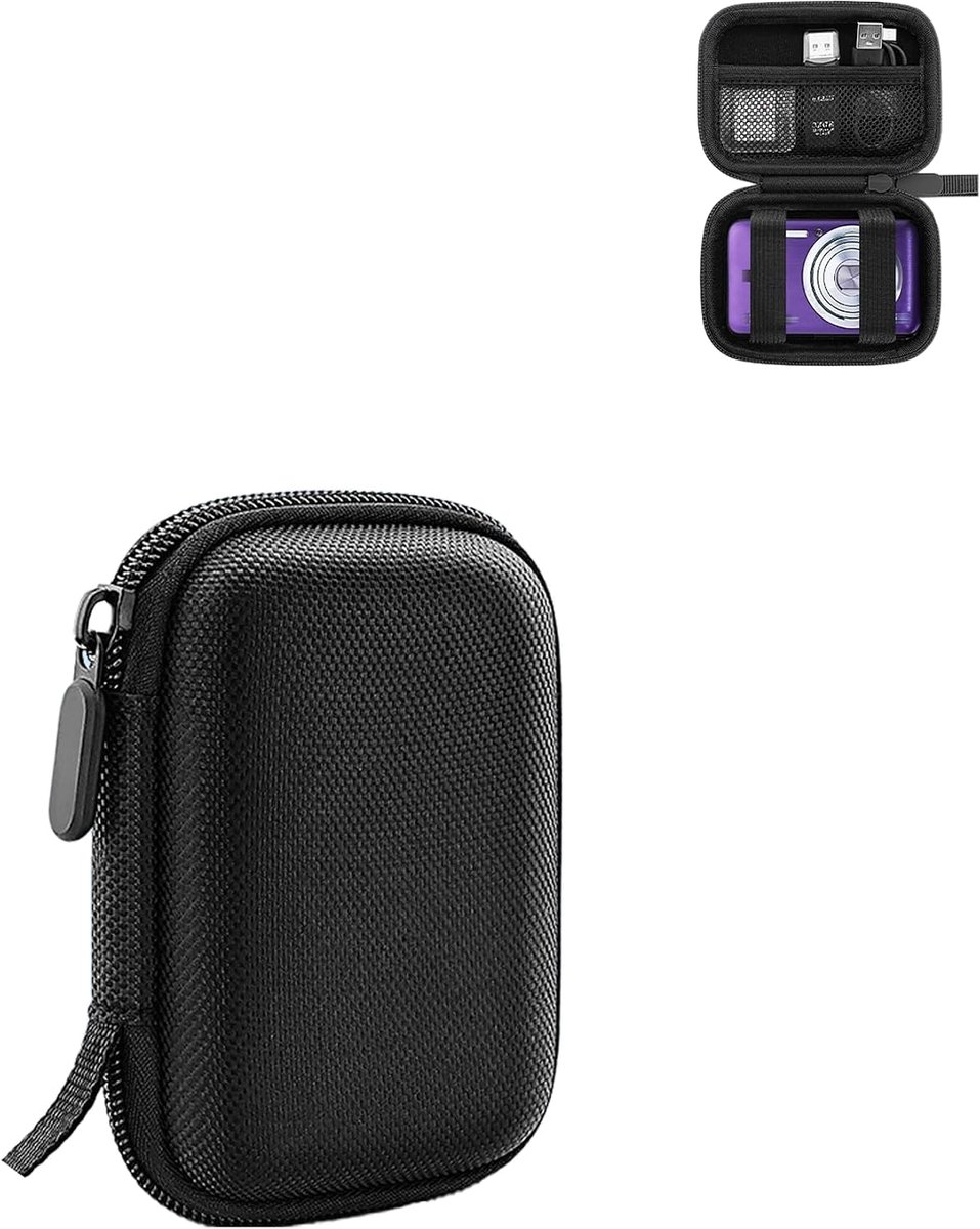 Digitale cameratas van EVA-materiaal, reisbeschermhoes, waterdicht en krasbestendig, draagbaar, geschikt voor Sony/Nikon/Canon/Samsung/Fujifilm, alleen etui, zwart, 11 x 8 x 4 cm