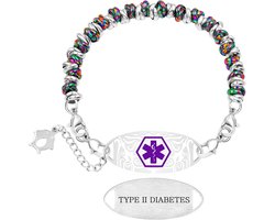 Aanpasbare Medische Armband – Lasergegraveerd Medische ID Tag, Waterdicht Hypoallergeen RVS, Drie Kleuren Kralenopties, Unisex, Geschikt voor Dagelijks Gebruik & Sport