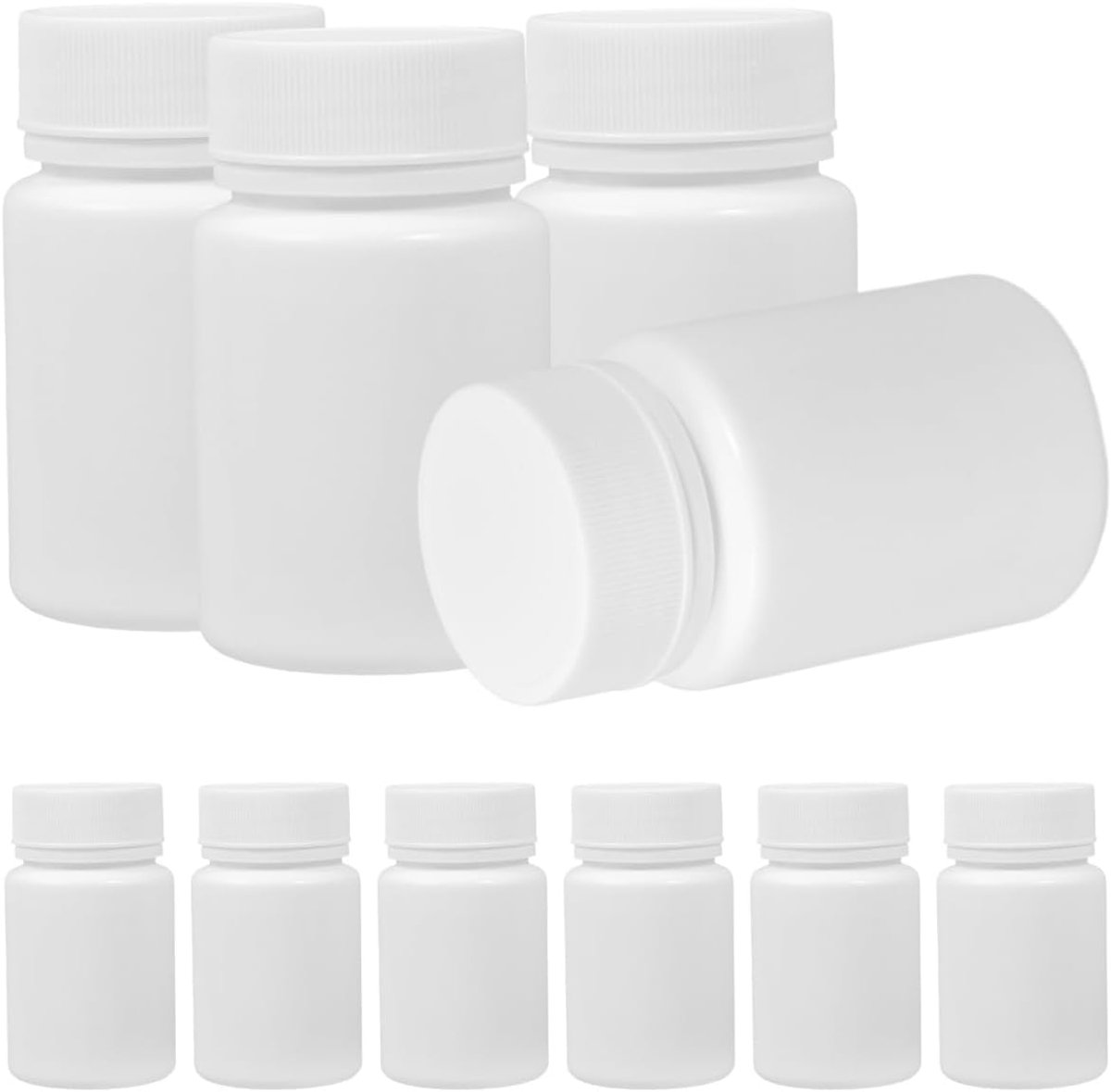 20 stuks witte plastic lege monsterdozen medicijnopslagcontainers draagbare tabletdozen met schroefsluiting