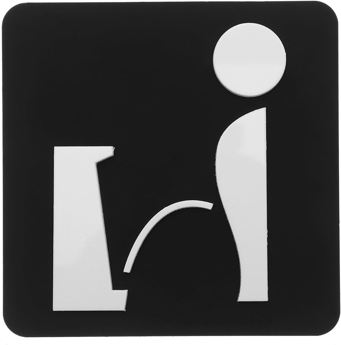 Zelfklevende acryl toiletdeurbord, herenbadkamer wanddecoratie, toilet urinoirbord, moderne deurdecoratie voor hotel, kantoor en restaurant
