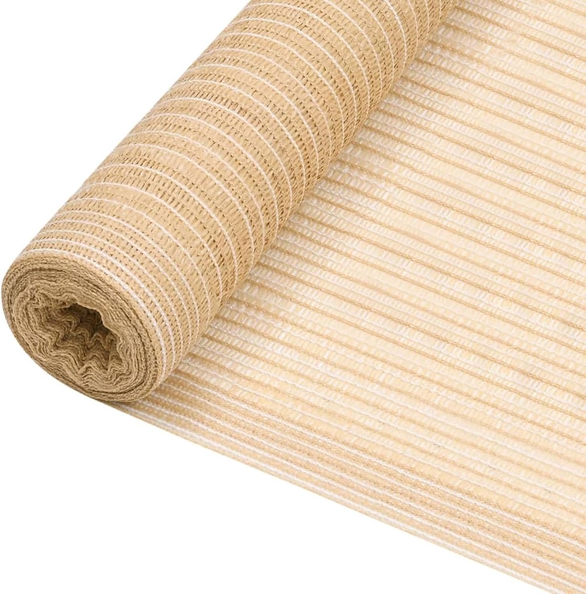 Hekscherm, beige, 1,5 x 25 m, HDPE 75 g/m², balkon, inkijkbescherming, privacy voor terras, tuin, omheining, balkon, zwembad, café