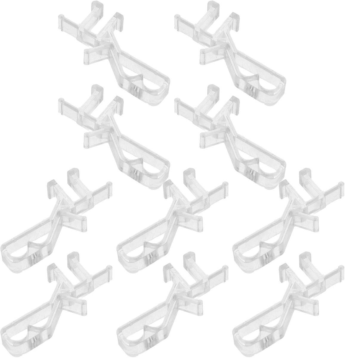 10 Stuks Transparante Plastic Valance Clips Groef Achterkant Raambekleding Houder Onzichtbare Blind Montageclips voor Binnenmontage Stabiliteit Lichtdoorlatendheid voor Ramen