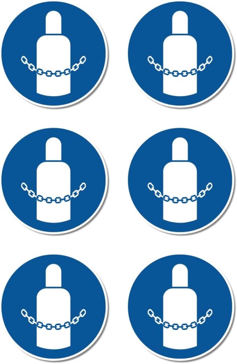 Beveiligen: M046 - DIN EN ISO 7010 / ASR A1.3 - stickers: Ø 5 cm, 6 stuks