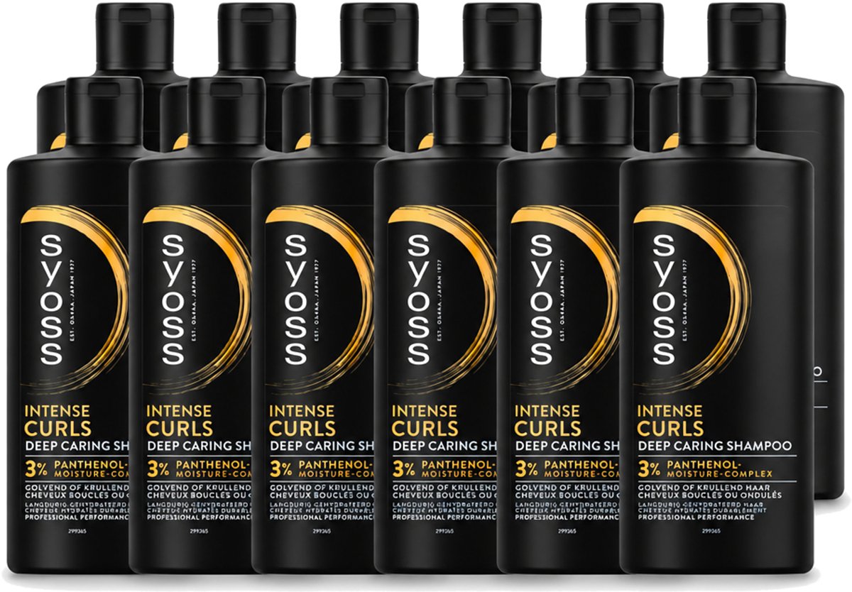 12 x SYOSS - Curls Intense - Shampoo - Langdurige Styling - 440ml - Voordeelverpakking - 12 stuks