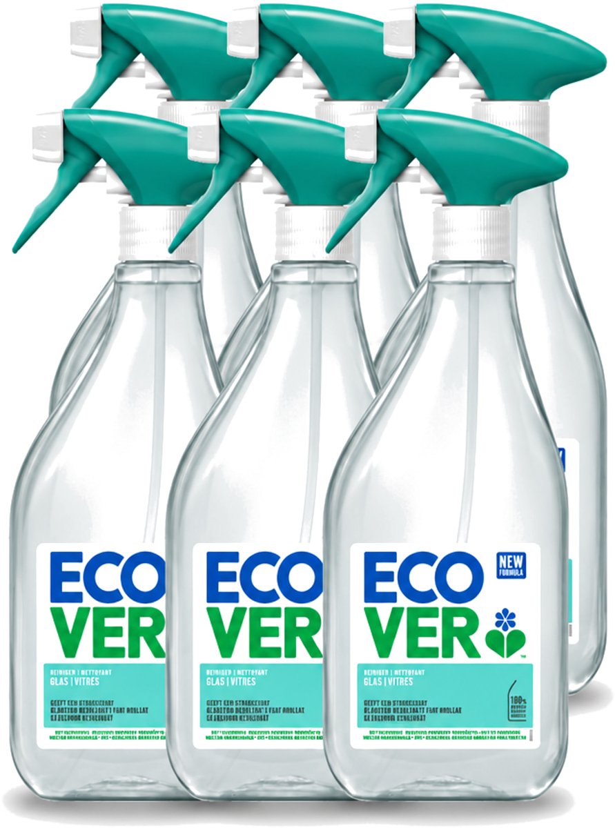 6 x Ecover - Glasreiniger Spray - 500 ml - Voordeelverpakking - 6 stuks