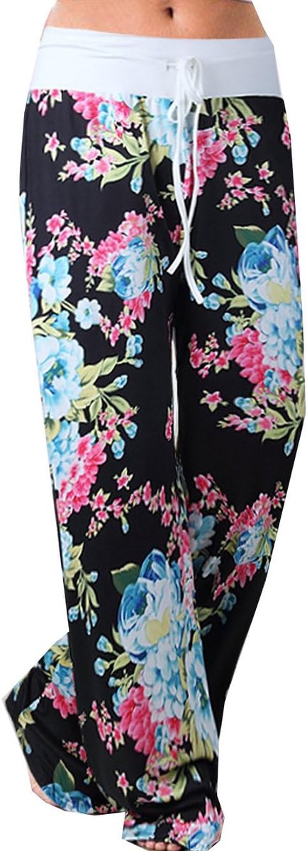 Dames Casual Bloemen Wijde Pijpen Pyjama Lounge Broek