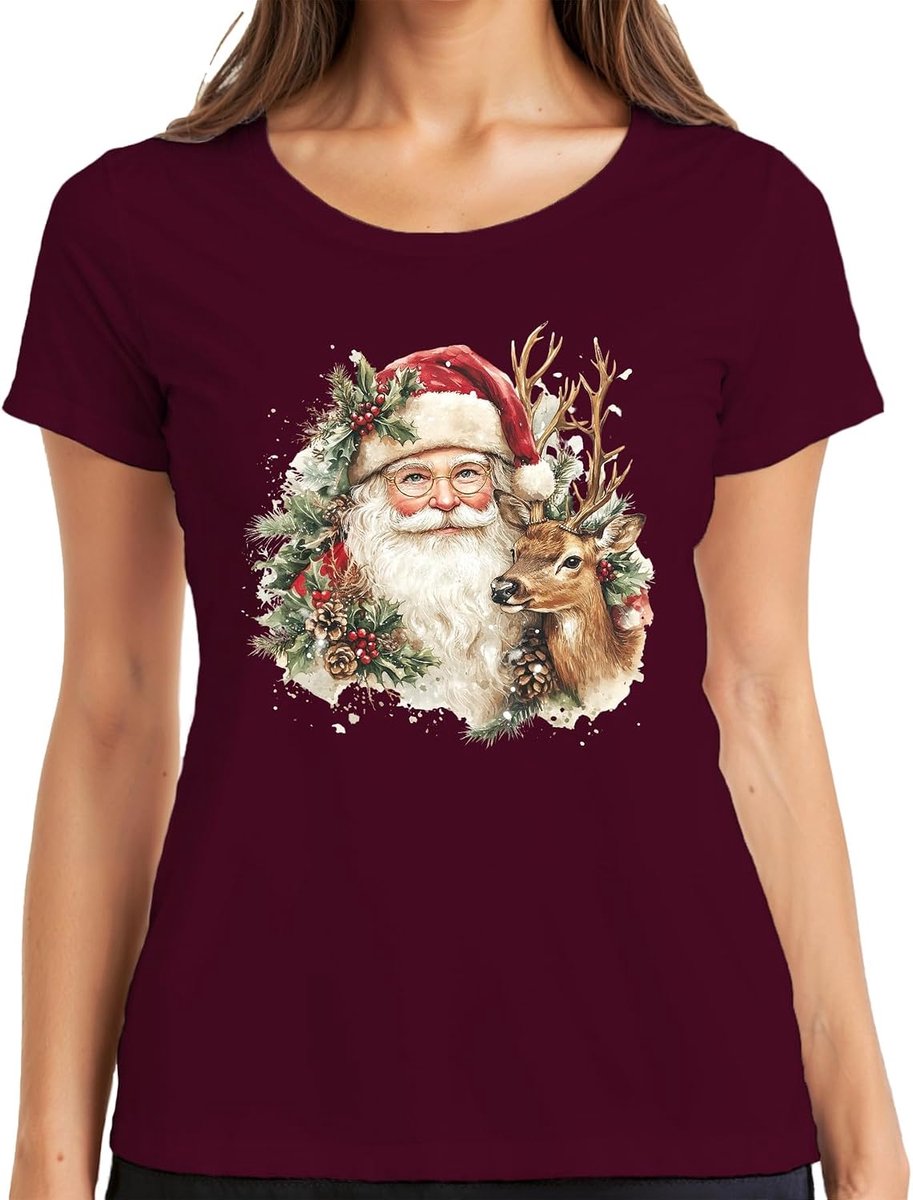Rendier Nostalgie Vintage Retro Dames T-Shirt