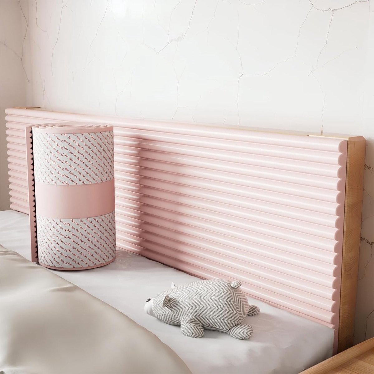 gevoerd, 2 m dik, anti-botsing, zelfklevend, 3D-wandkussen, zelfklevend, 1,2 cm wandbekleding, bed, decoratie, isolatie voor slaapkamer, woonkamer, roze, 30 x 200 cm