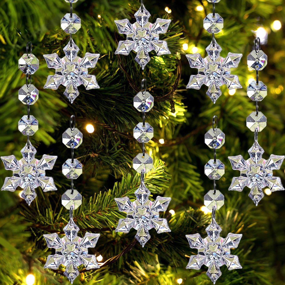 30 stuks sneeuwvlokornamenten - heldere acryl hangende sneeuwvlokken voor kerstboomdecoraties en winter wonderland feestbenodigdheden
