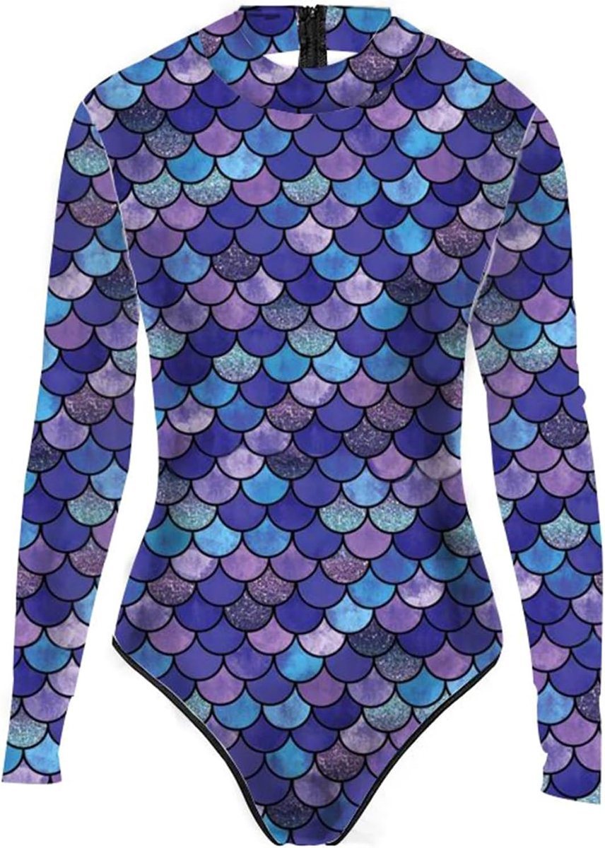 Zeemeerminbadpak voor dames, badmode badkleding met glanzende visschubben, voor carnaval, rollenspel en themafeest