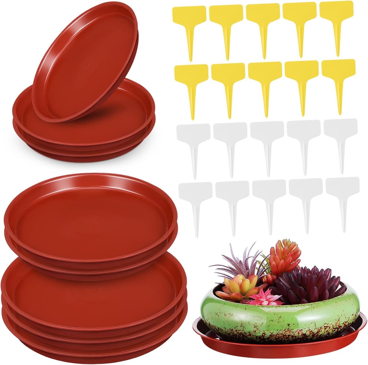 12stuks Plastic Plant Tray Stevige Bloempot Onderdelen Voor Binnen Buiten Voor Balkon Tuin Decoratie Lichtgewicht Makkelijk Te Verplaatsen