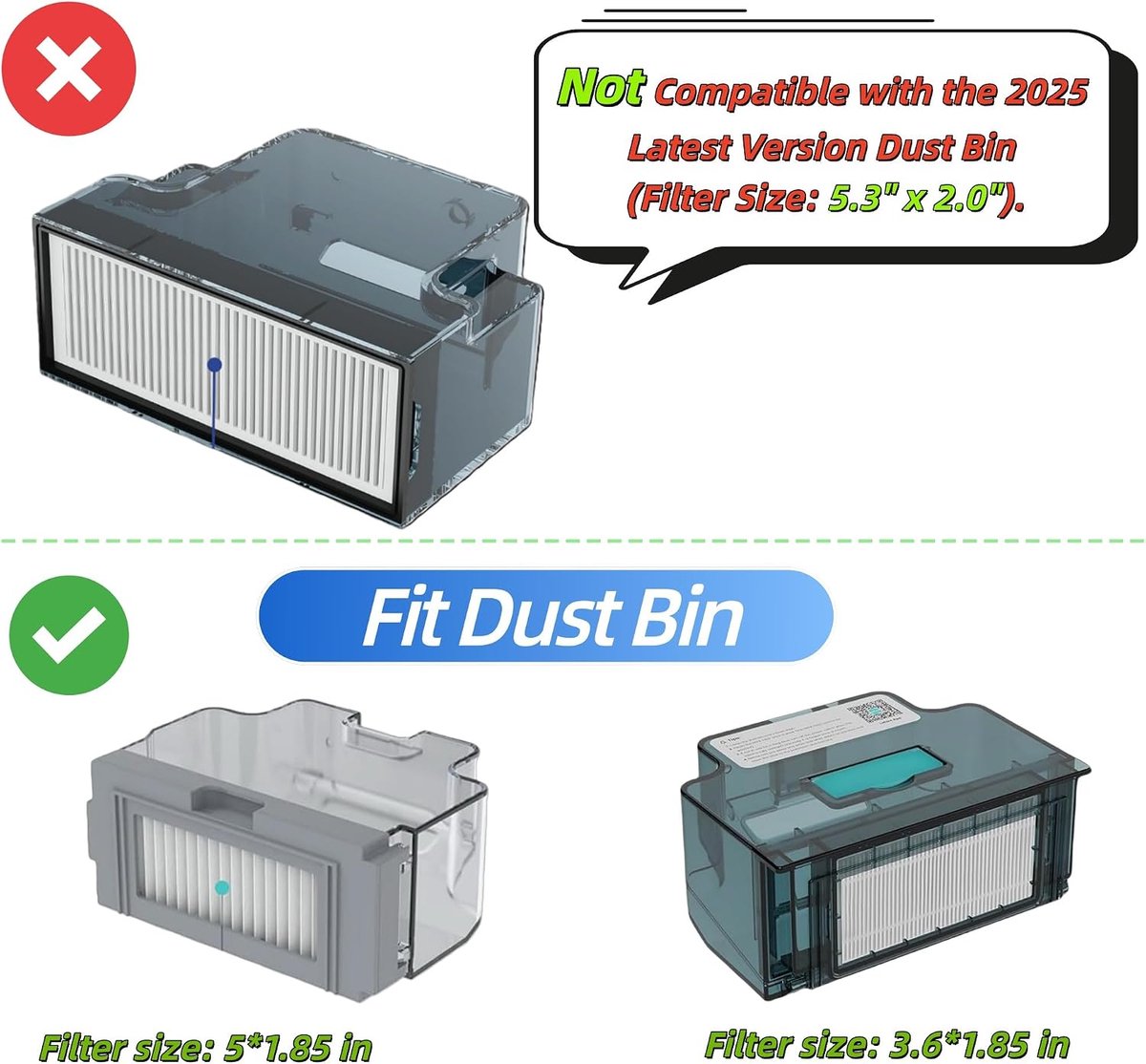 Hepa-filter voor Lefant M210 Pro, 6 Hepa Filters 6 Zijborstel robotstofzuiger reserveonderdelen.