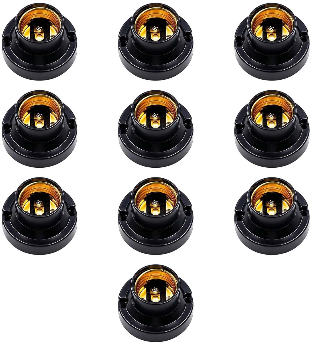 Fittingen om te schroeven, E27-fitting, zwart, universeel, voor ledlampen, schroefhouders, plafondlamp, zwart, gekleurde lampen, ultraviolet, met sensor, thuis, kantoor