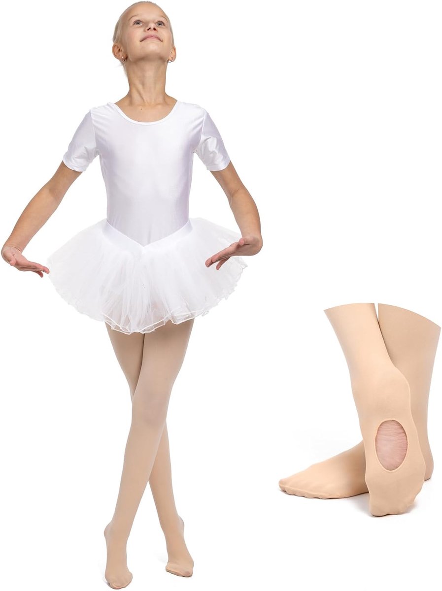 Ballet Plain Panty met gat 60 DEN Sterke Soft Dance Kids Elastische