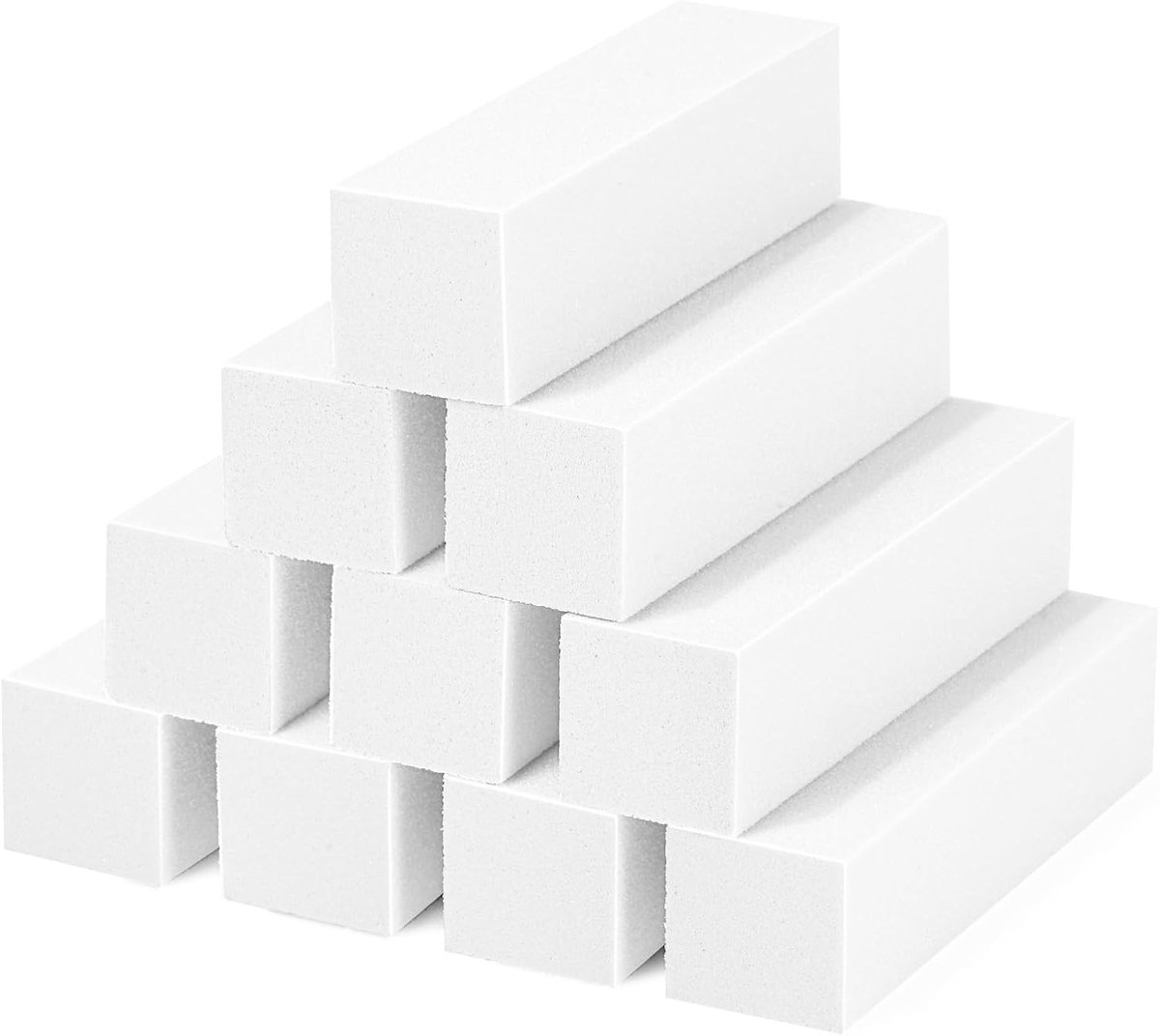 10 stuks Nagelpolijstblok, vierkant spons nagelvijl, Manicure Pedicure Tools, professionele nagelbufferblokken voor salons en thuisgebruik - Wit