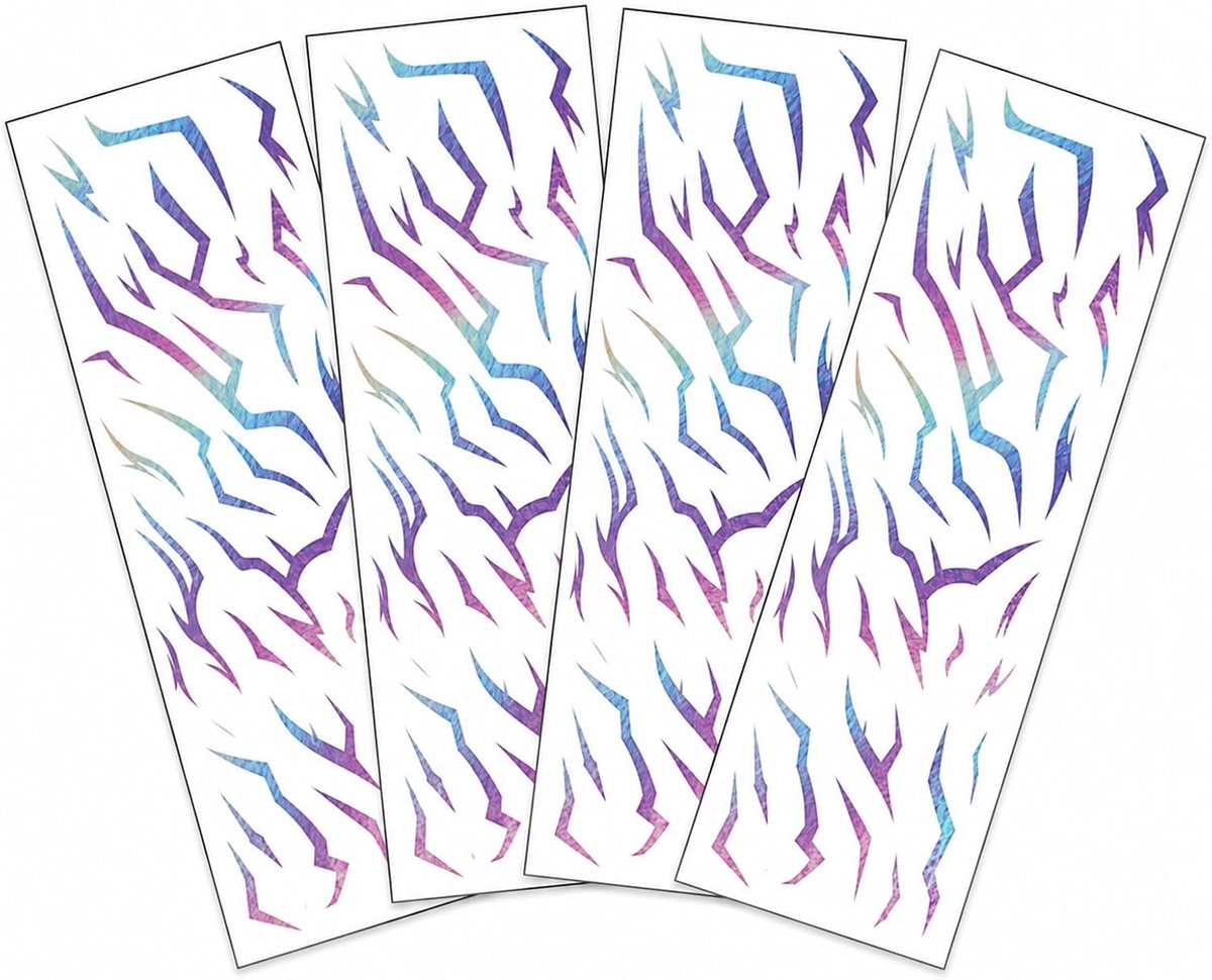 Tijdelijke tattoos, Flash Laser tattoo stickers waterdicht, blauw paars cyberpunk, nep tattoos voor festival cosplay feest, arm lichaam stickers, voor dames heren
