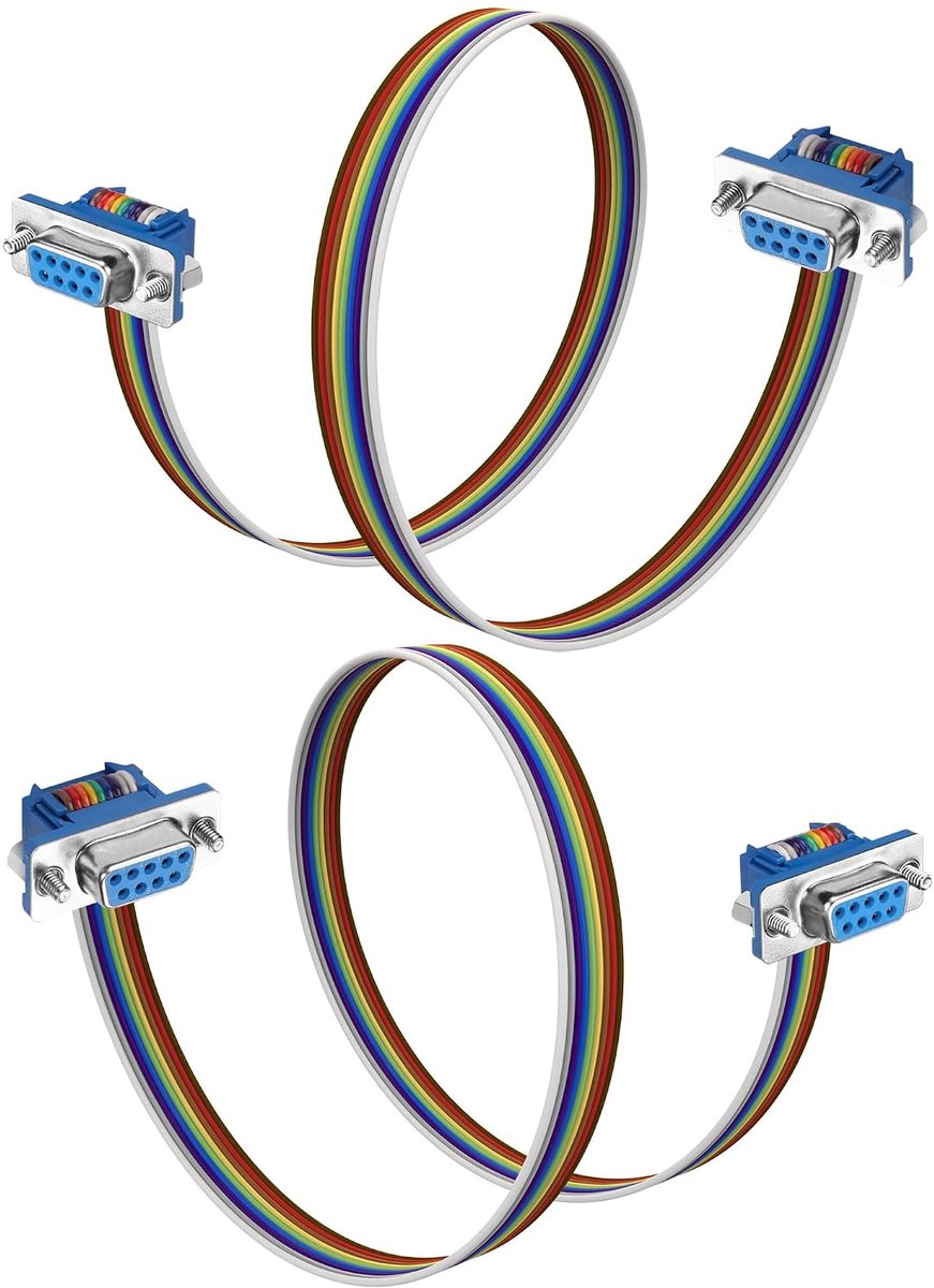 50 cm DB9-bus naar bus, seriële kabel voor pc-modem-PDA, 9-polige COM-poort, RS232, recht, eenvoudig te installeren, brede compatibiliteit