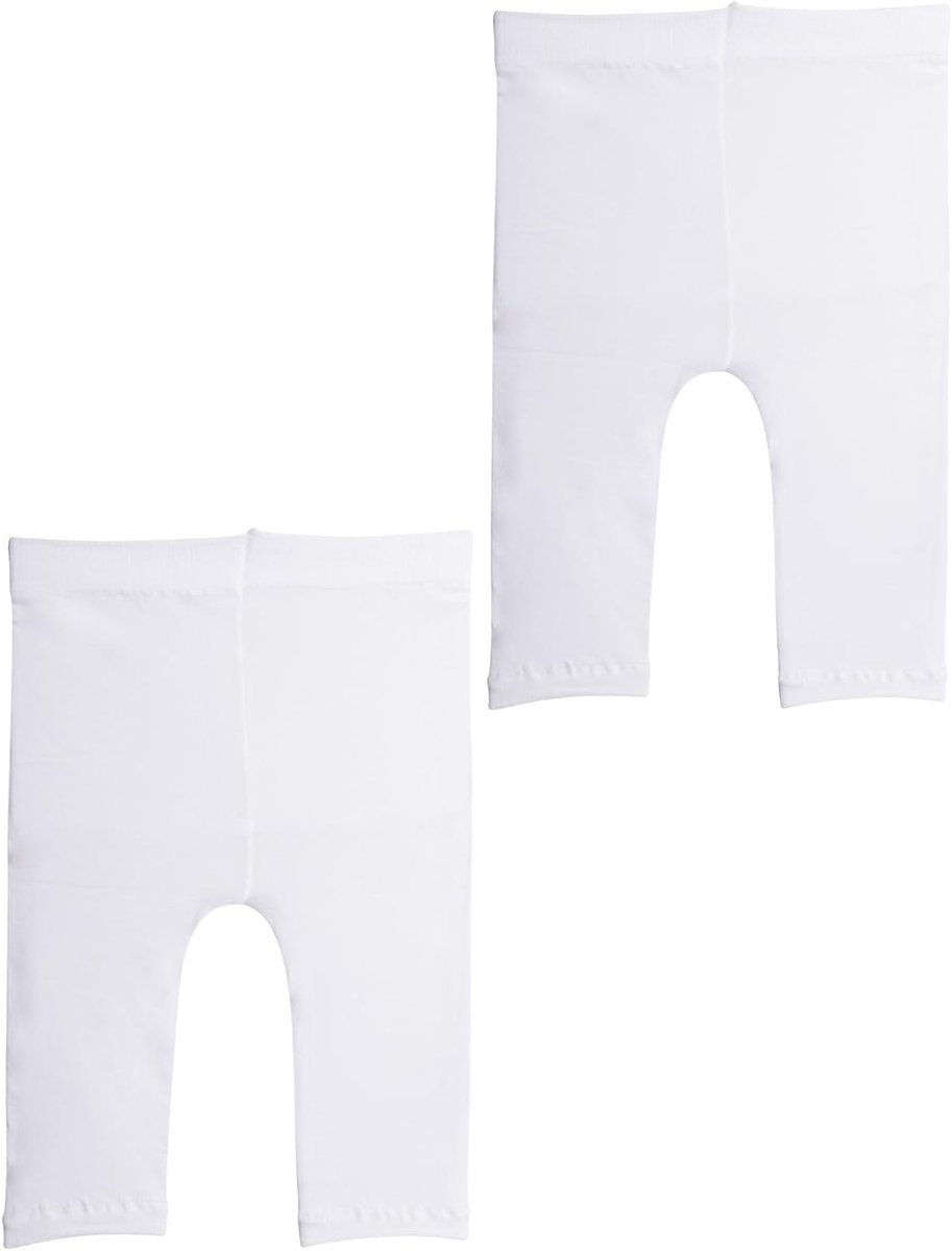 2 PAAR SEMI OPAQUE GECROPPED LEGGINS II BABY VOETLOZE DICHTEN II ZWART, WIT II 50 DEN II ITALIAANSE HOSIERY ||