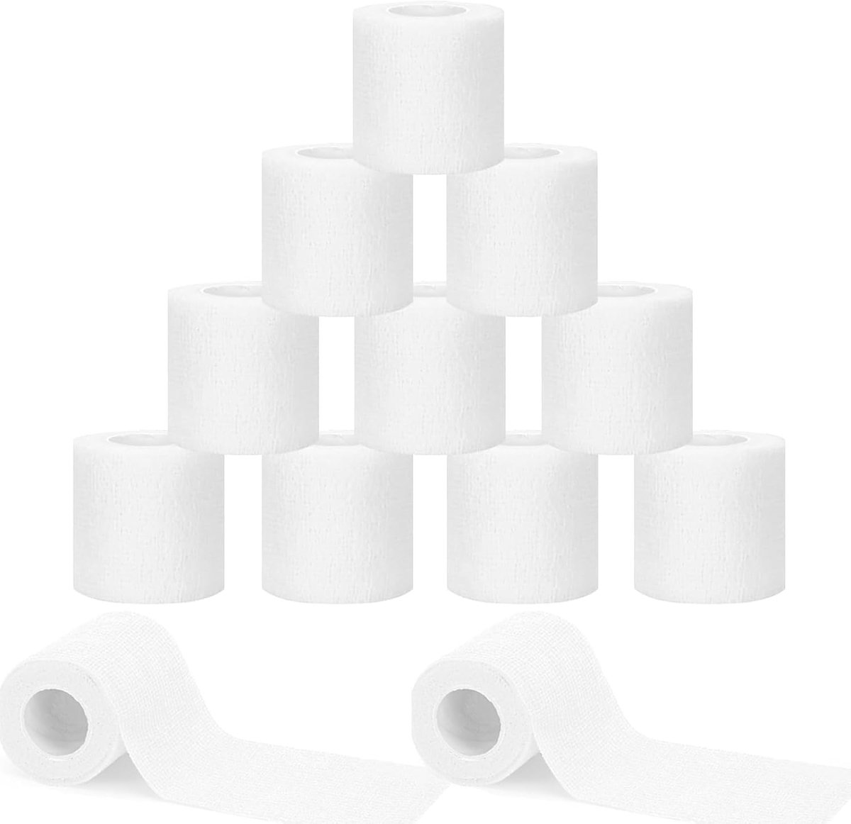 12 rollen compressiebandage 5 cm x 4,5 m wit crossfit, ter bescherming van polsen, enkels en knieën