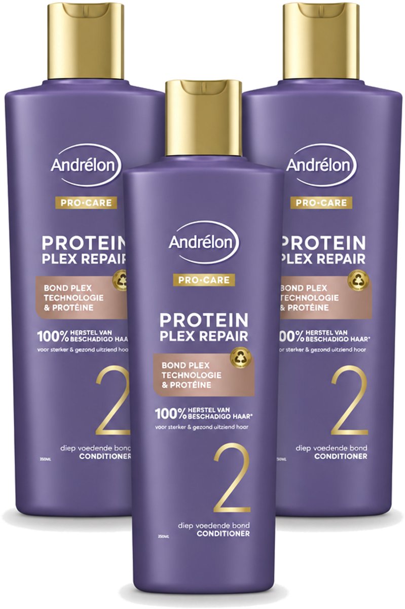 3 x Andrélon – Conditioner – Pro Care Protein Plex Repair – 250 ml - Bulkverpakking - 3 stuks